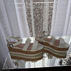 madden  girl white wedge sandals